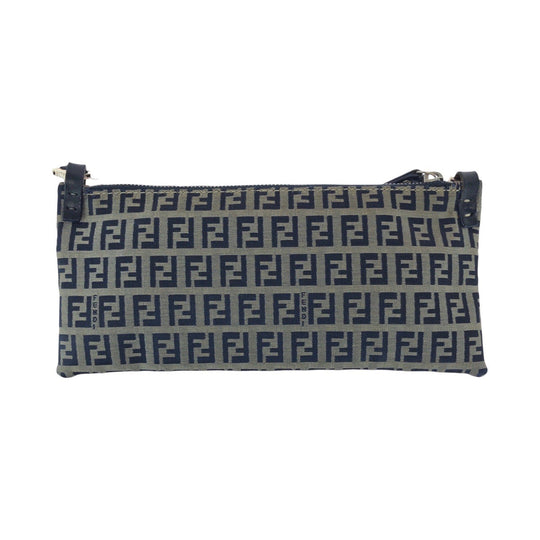 FENDI Shoulder Bag canvas gray Zucchino