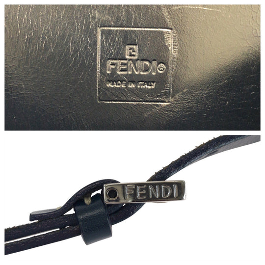 FENDI Shoulder Bag canvas gray Zucchino