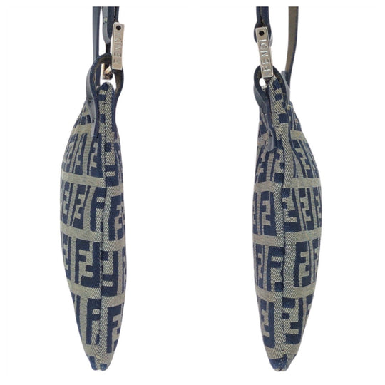 FENDI Shoulder Bag canvas gray Zucchino