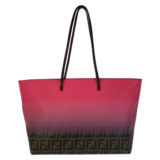 FENDI Tote Bag 8BH185 leather Pink brown Zucca