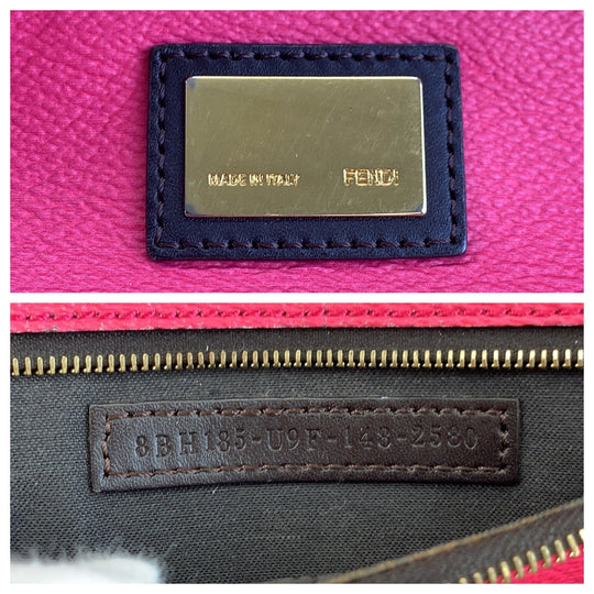 FENDI Tote Bag 8BH185 leather Pink brown Zucca