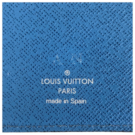 LOUIS VUITTON Long Wallet Purse M60616 leather blue Long Wallet Purse Epi Portefeuille Braza mens Used Authentic