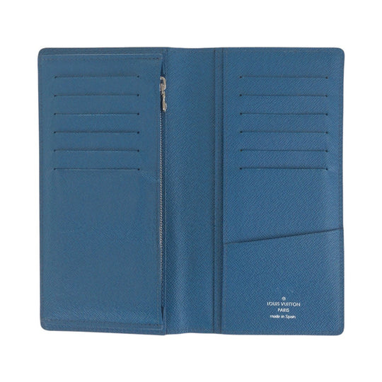 LOUIS VUITTON Long Wallet Purse M60616 leather blue Long Wallet Purse Epi Portefeuille Braza mens Used Authentic