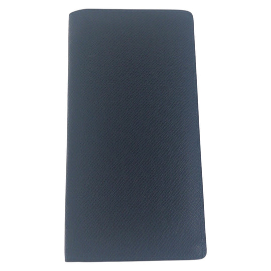 LOUIS VUITTON Long Wallet Purse M30501 leather Navy SilverMetal Long Wallet Purse Taiga Portefeuille Braza mens Used Authentic