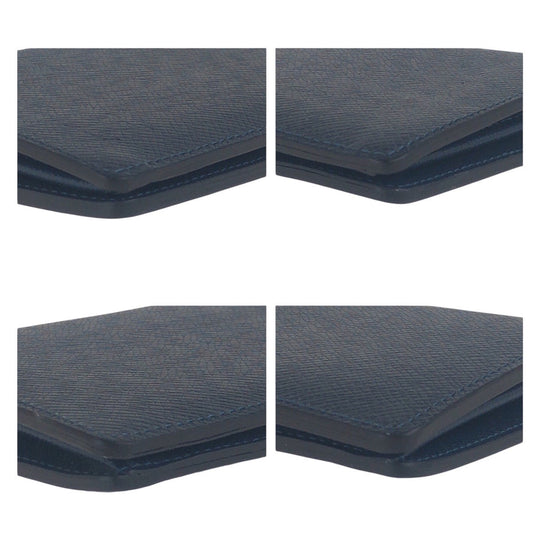 LOUIS VUITTON Long Wallet Purse M30501 leather Navy SilverMetal Long Wallet Purse Taiga Portefeuille Braza mens Used Authentic