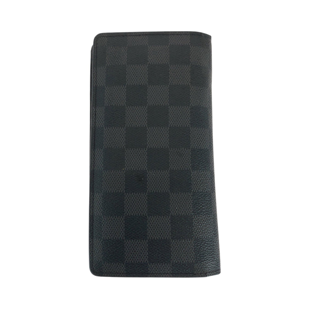 LOUIS VUITTON Long Wallet Purse N62665 PVC black Damier Graphite Portefeuille Braza