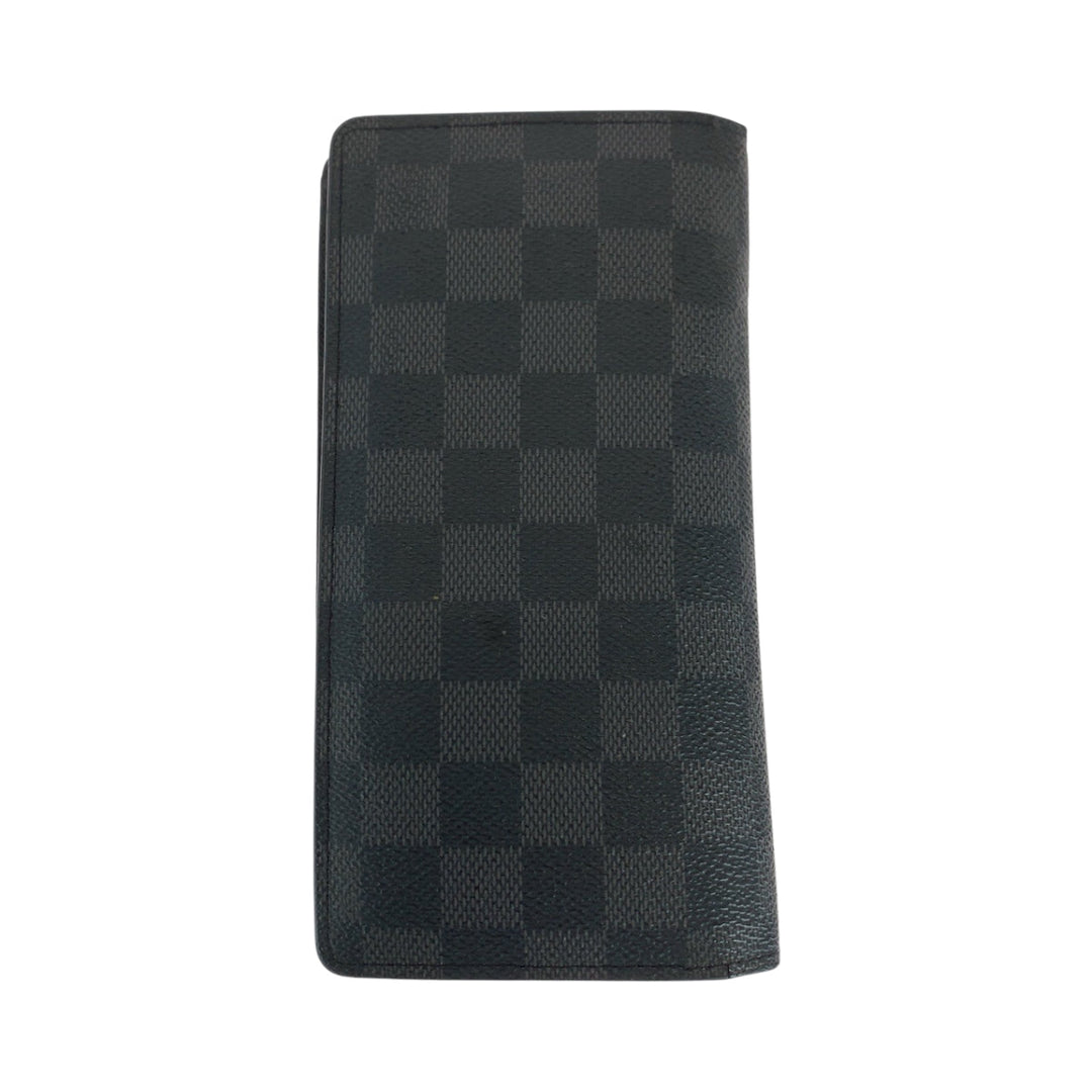 LOUIS VUITTON Long Wallet Purse N62665 PVC black Damier Graphite Portefeuille Braza