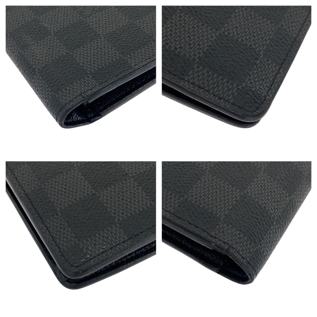 LOUIS VUITTON Long Wallet Purse N62665 PVC black Damier Graphite Portefeuille Braza