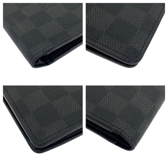 LOUIS VUITTON Long Wallet Purse N62665 PVC black Damier Graphite Portefeuille Braza