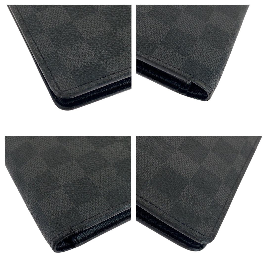LOUIS VUITTON Long Wallet Purse N62665 PVC black Damier Graphite Portefeuille Braza