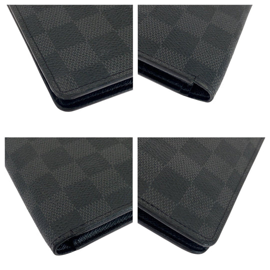 LOUIS VUITTON Long Wallet Purse N62665 PVC black Damier Graphite Portefeuille Braza