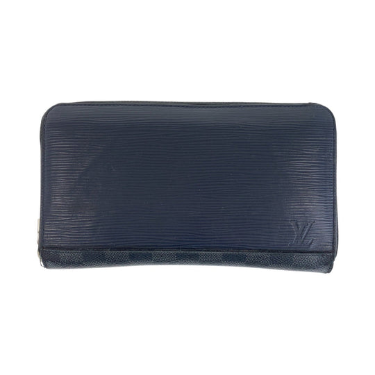 LOUIS VUITTON Long Wallet Purse M68227 leather Navy Epidamier Graffit Zippy Organizer