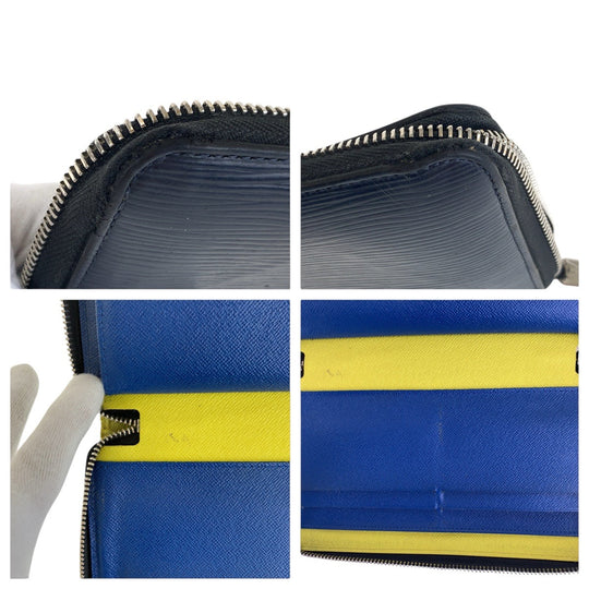 LOUIS VUITTON Long Wallet Purse M68227 leather Navy Epidamier Graffit Zippy Organizer
