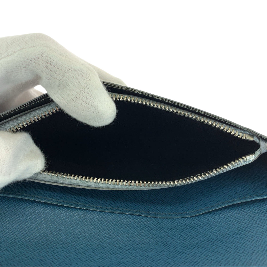 LOUIS VUITTON Long Wallet Purse M67728 Epi Leather , PVC Black Black Gray SilverMetal Long Wallet Purse Monogram Eclipse Epi Portefeuille Braza mens Used Authentic