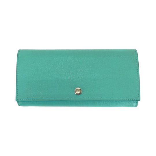 TIFFANY&Co. Long Wallet Purse leather blue Continental