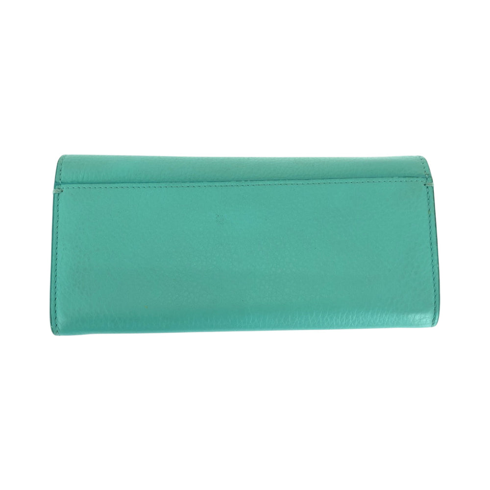 TIFFANY&Co. Long Wallet Purse leather blue Continental
