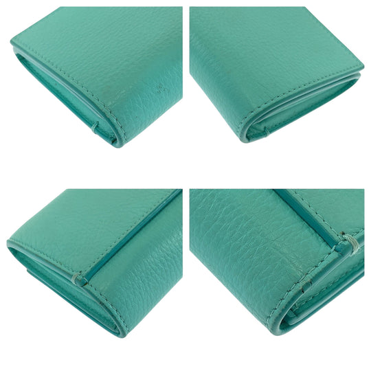TIFFANY&Co. Long Wallet Purse leather blue Continental
