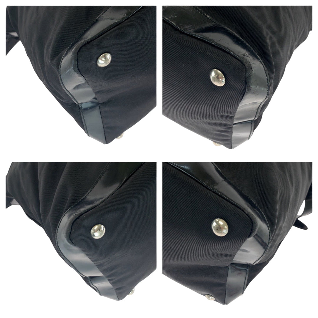 GUCCI Shoulder Bag 012 0153 Nylon, enamel Black SilverMetal Shoulder Bag Boston Duffel bag Women(Unisex) Used Authentic