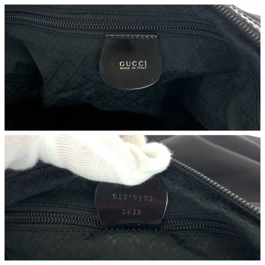 GUCCI Shoulder Bag 012 0153 Nylon, enamel Black SilverMetal Shoulder Bag Boston Duffel bag Women(Unisex) Used Authentic