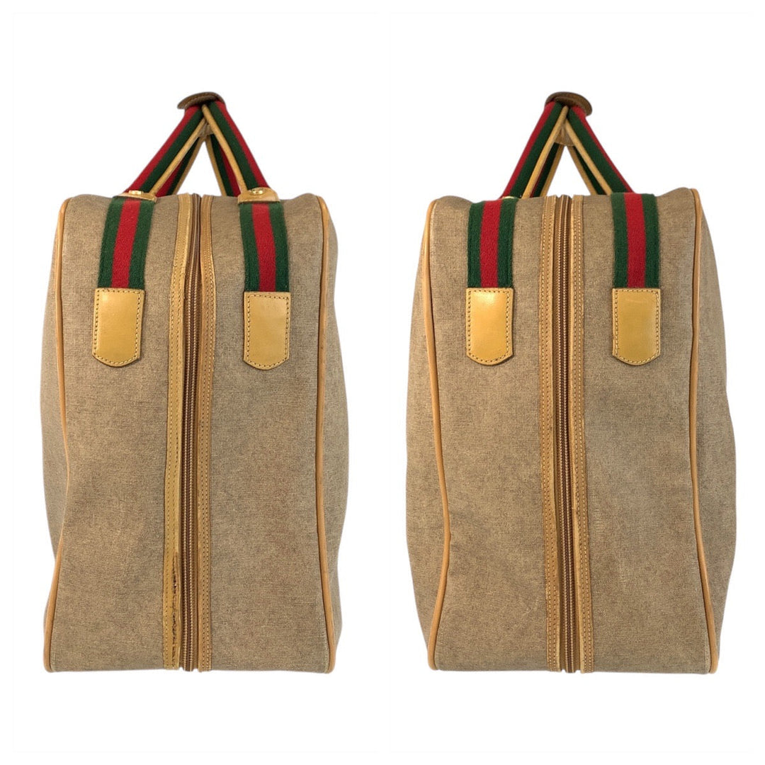 GUCCI Boston Duffel bag 012 39 4863 PVC beige Sherry Line Old Gucci