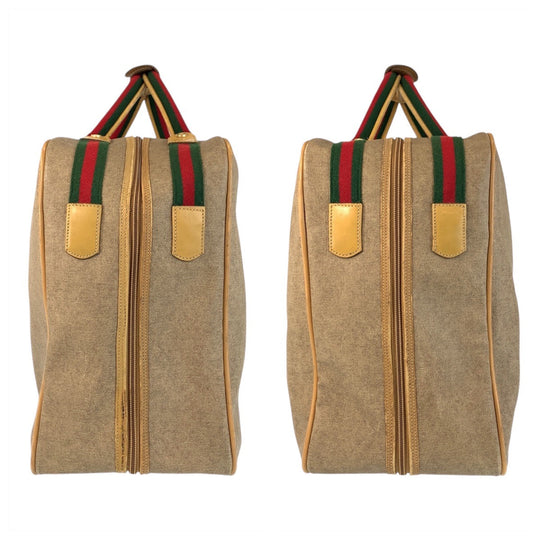 GUCCI Boston Duffel bag 012 39 4863 PVC beige Sherry Line Old Gucci
