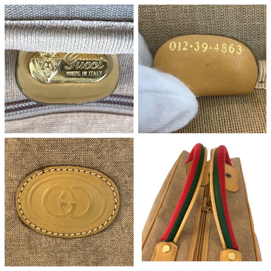 GUCCI Boston Duffel bag 012 39 4863 PVC beige Sherry Line Old Gucci