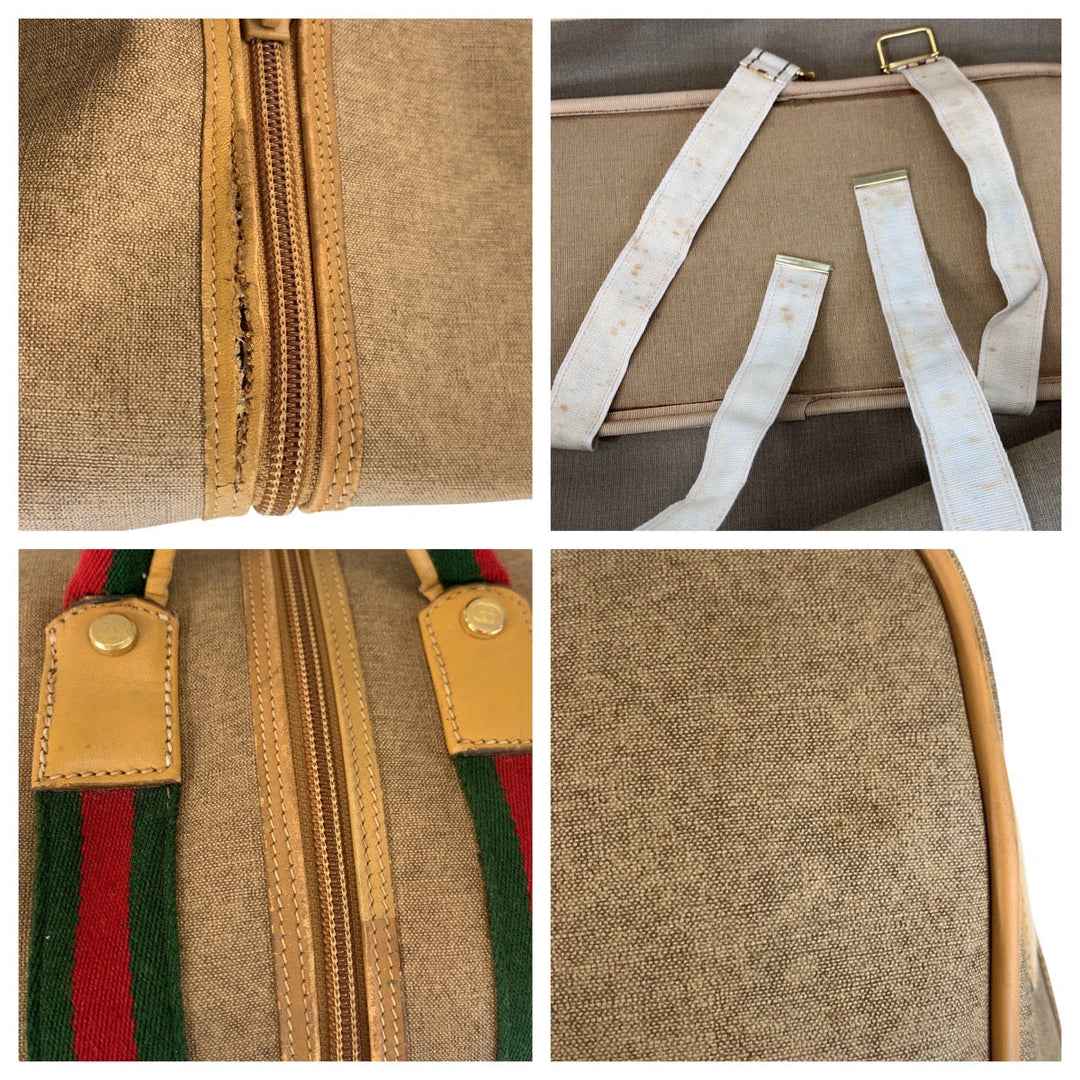 GUCCI Boston Duffel bag 012 39 4863 PVC beige Sherry Line Old Gucci