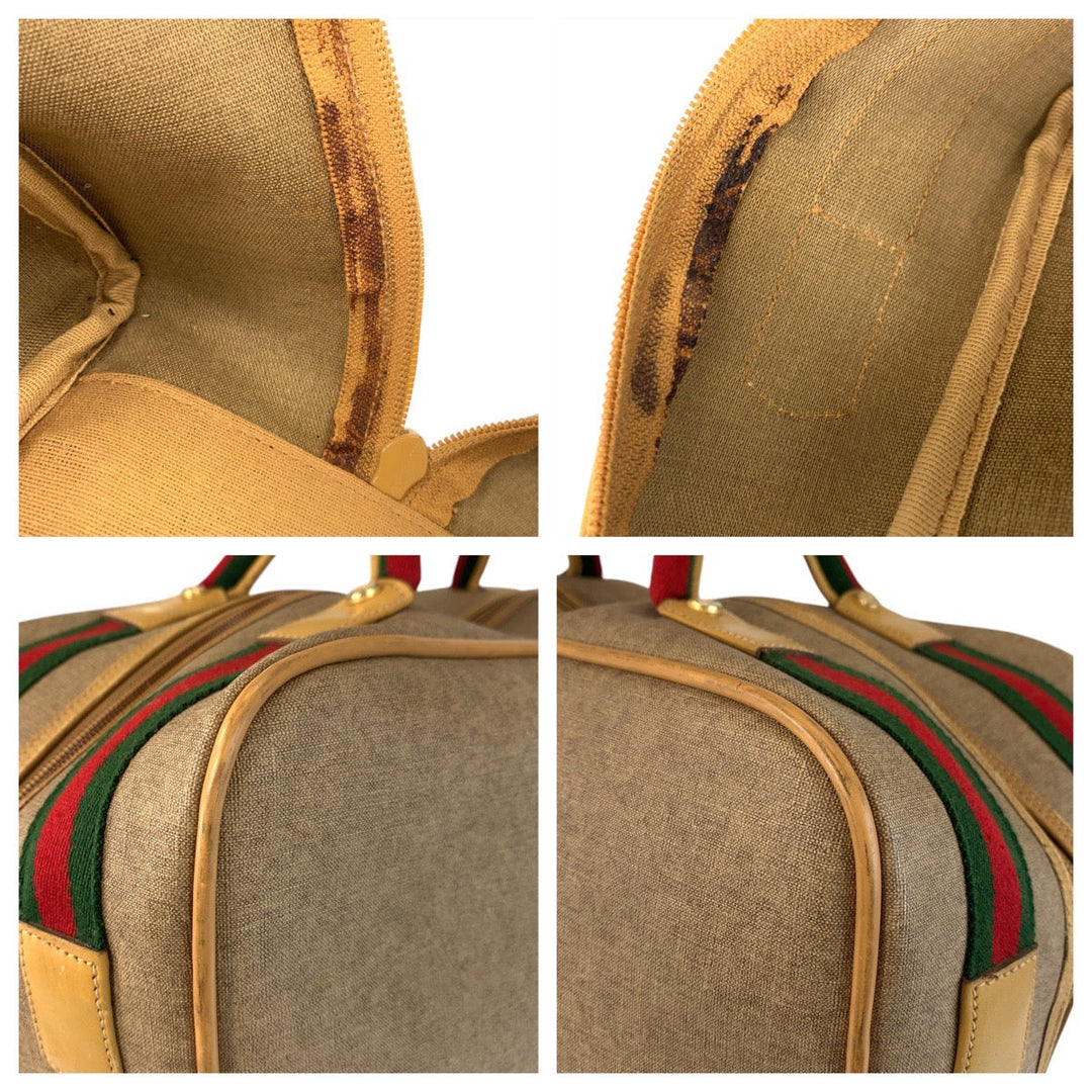 GUCCI Boston Duffel bag 012 39 4863 PVC beige Sherry Line Old Gucci