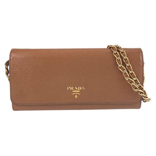 PRADA Long Wallet Purse leather Brown