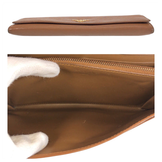 PRADA Long Wallet Purse leather Brown