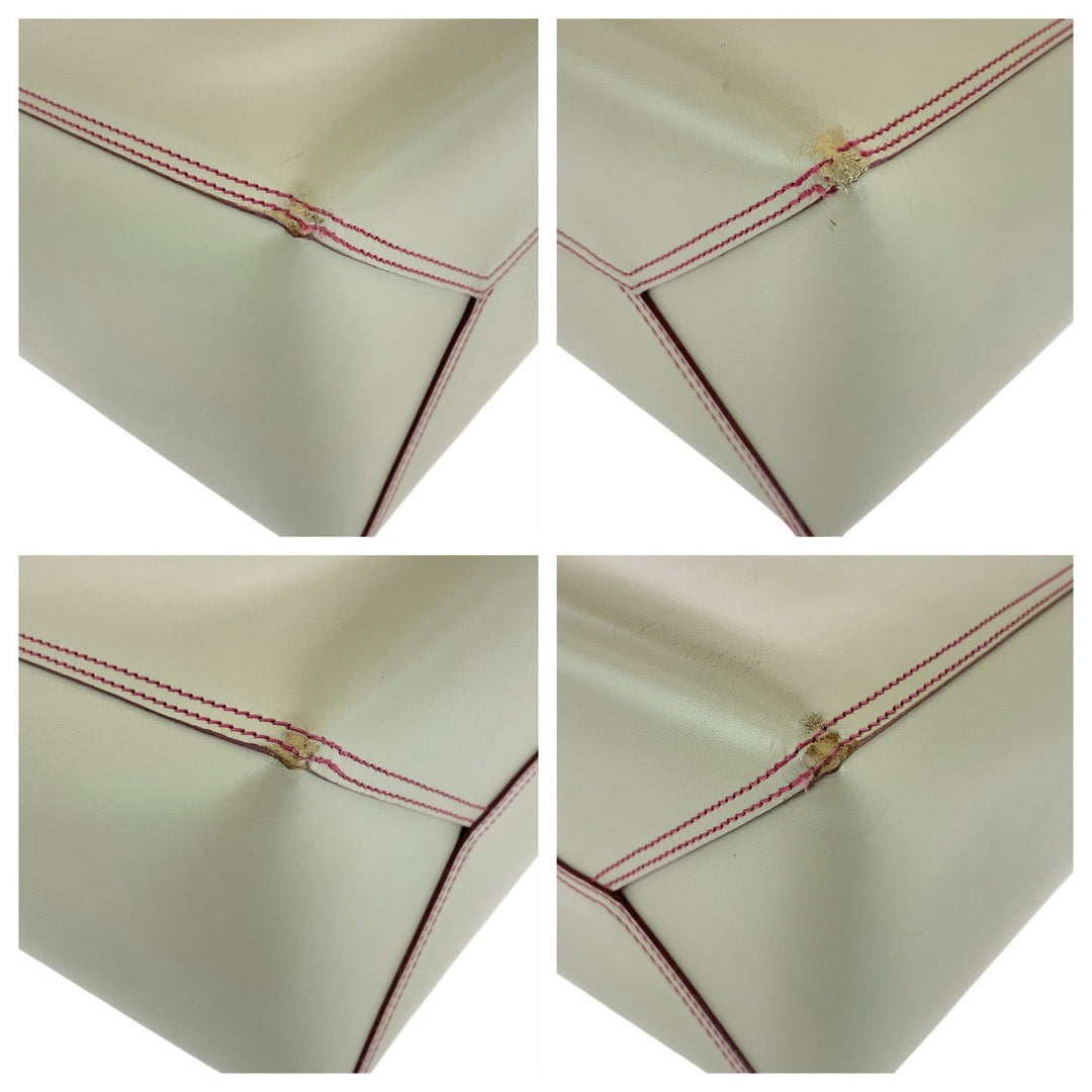 LOEWE Tote Bag leather Gray Pink Gold Metal anagram