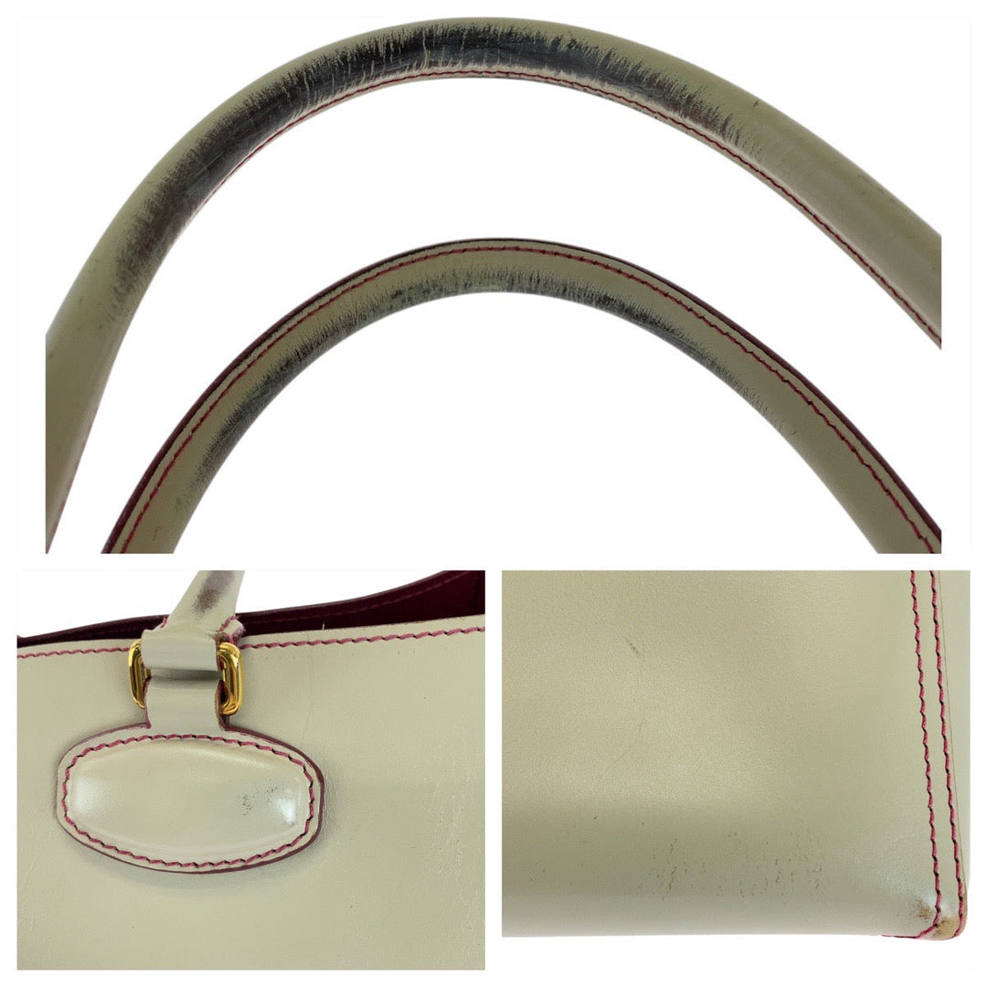 LOEWE Tote Bag leather Gray Pink Gold Metal anagram