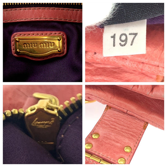 Miu Miu Handbag leather pink Materasse