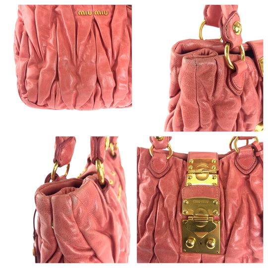 Miu Miu Handbag leather pink Materasse