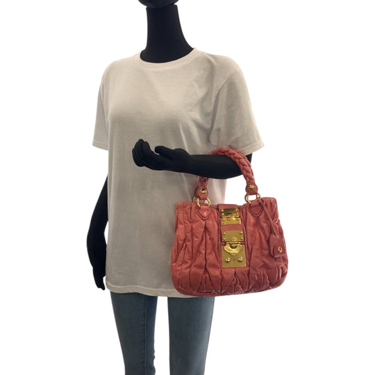 Miu Miu Handbag leather pink Materasse