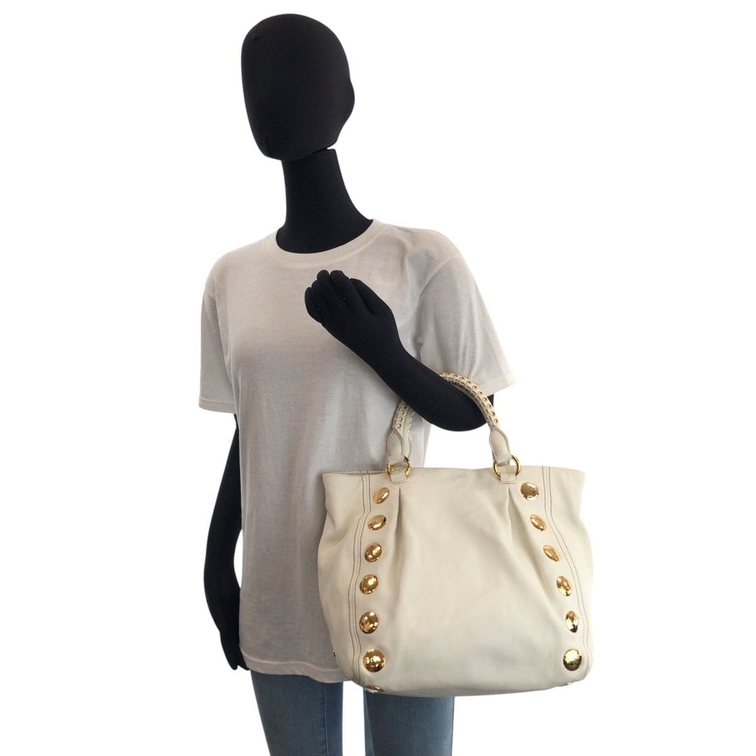 Miu Miu Tote Bag leather white