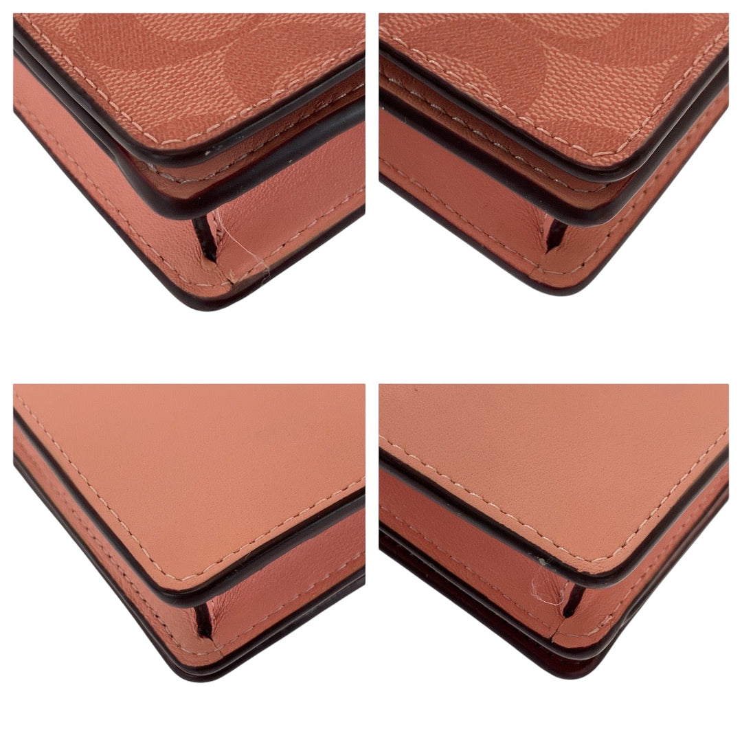 COACH Shoulder Bag PVC pink Signature