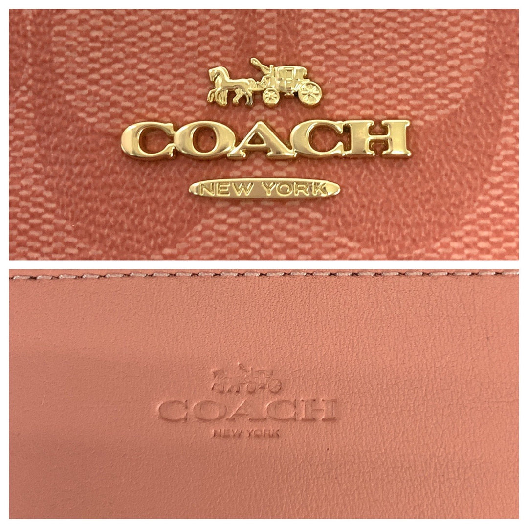 COACH Shoulder Bag PVC pink Signature