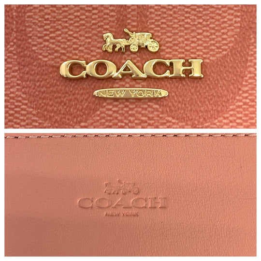COACH Shoulder Bag PVC pink Signature