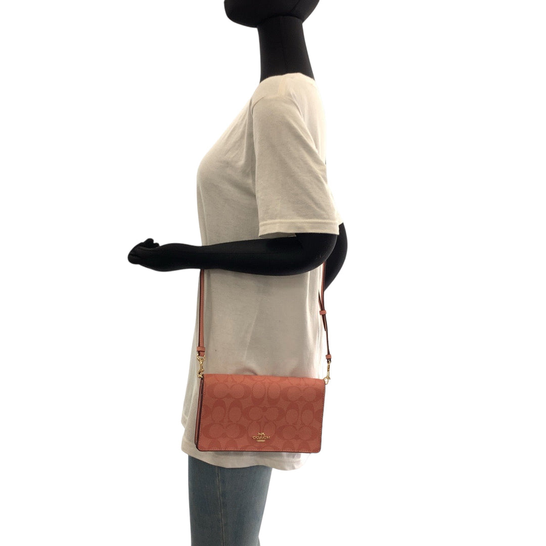 COACH Shoulder Bag PVC pink Signature