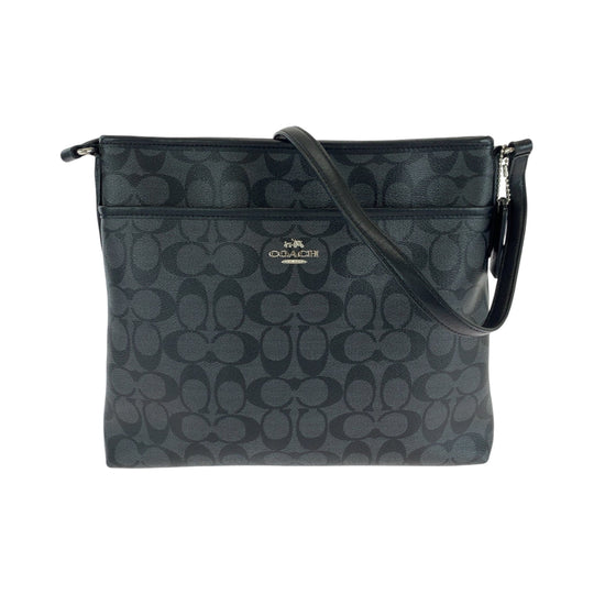 COACH Shoulder Bag PVC black Signature logo