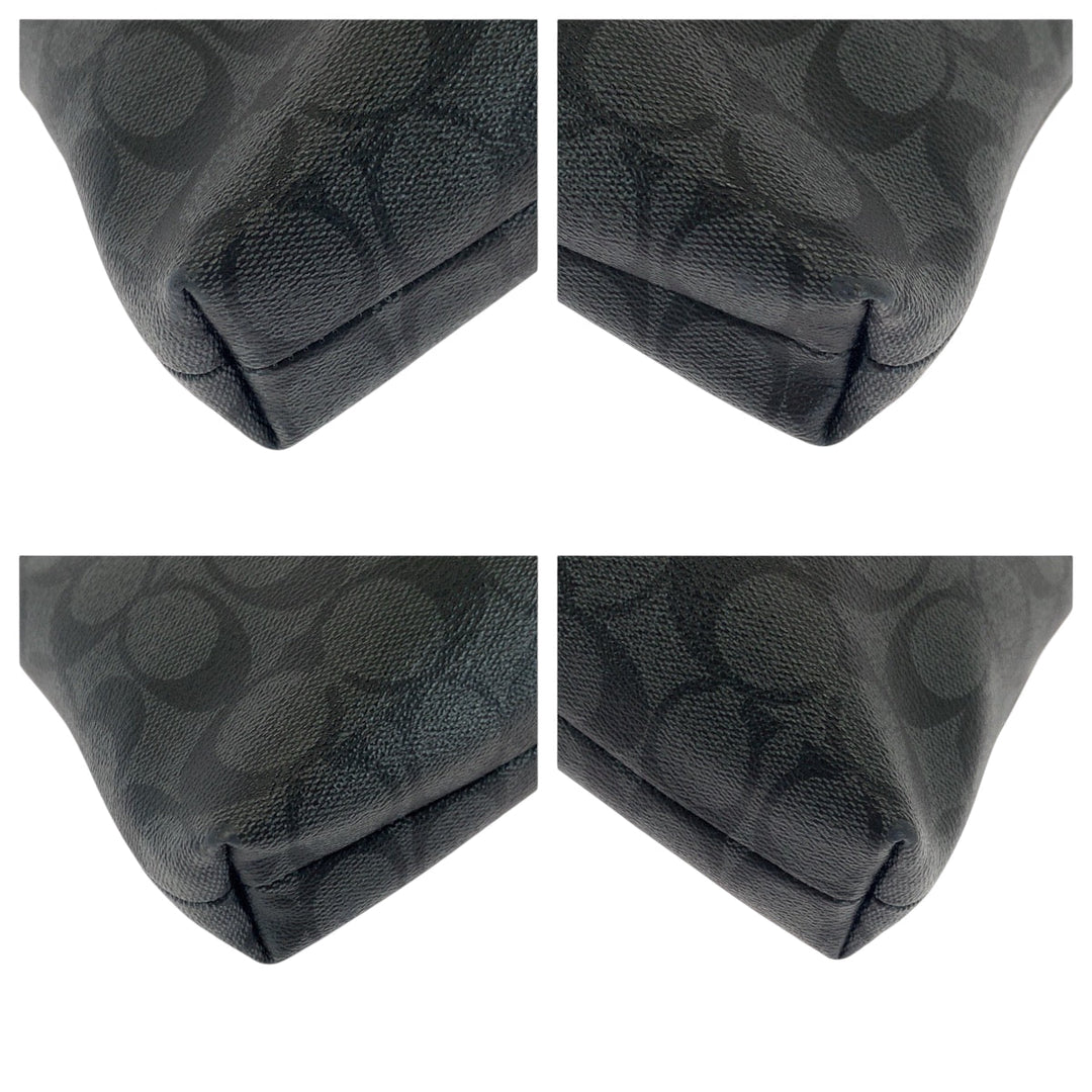 COACH Shoulder Bag PVC black Signature logo