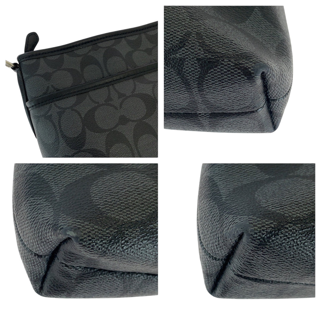 COACH Shoulder Bag PVC black Signature logo