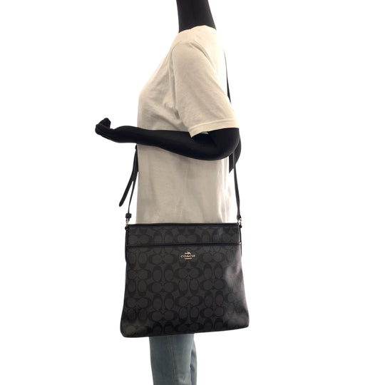 COACH Shoulder Bag PVC black Signature logo