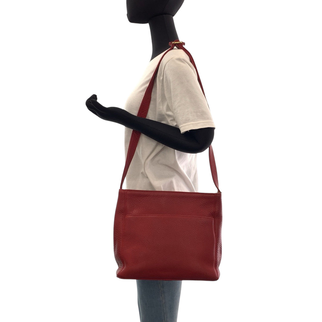 COACH Shoulder Bag leather Red Old coach