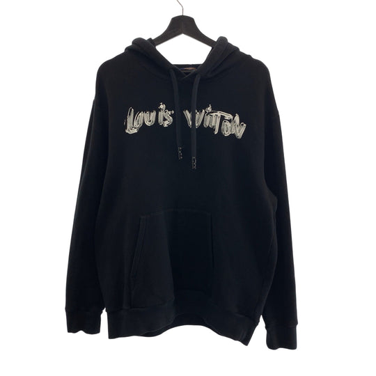 LOUIS VUITTON Hoodie RM221 IHN HMY78W cotton black 1A9SVO logo graphic hoodie XXL