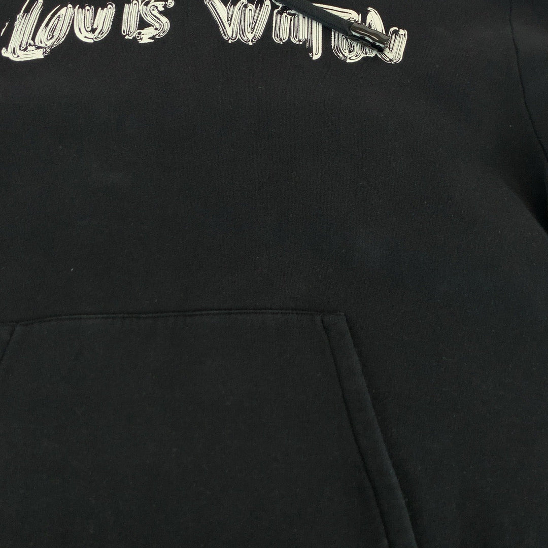 LOUIS VUITTON Hoodie RM221 IHN HMY78W cotton black 1A9SVO logo graphic hoodie XXL
