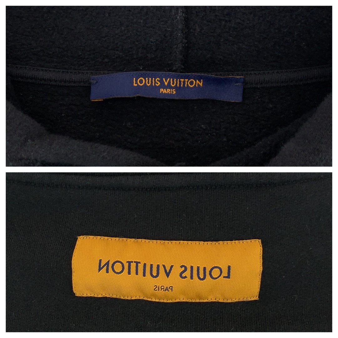 LOUIS VUITTON Hoodie RM221 IHN HMY78W cotton black 1A9SVO logo graphic hoodie XXL