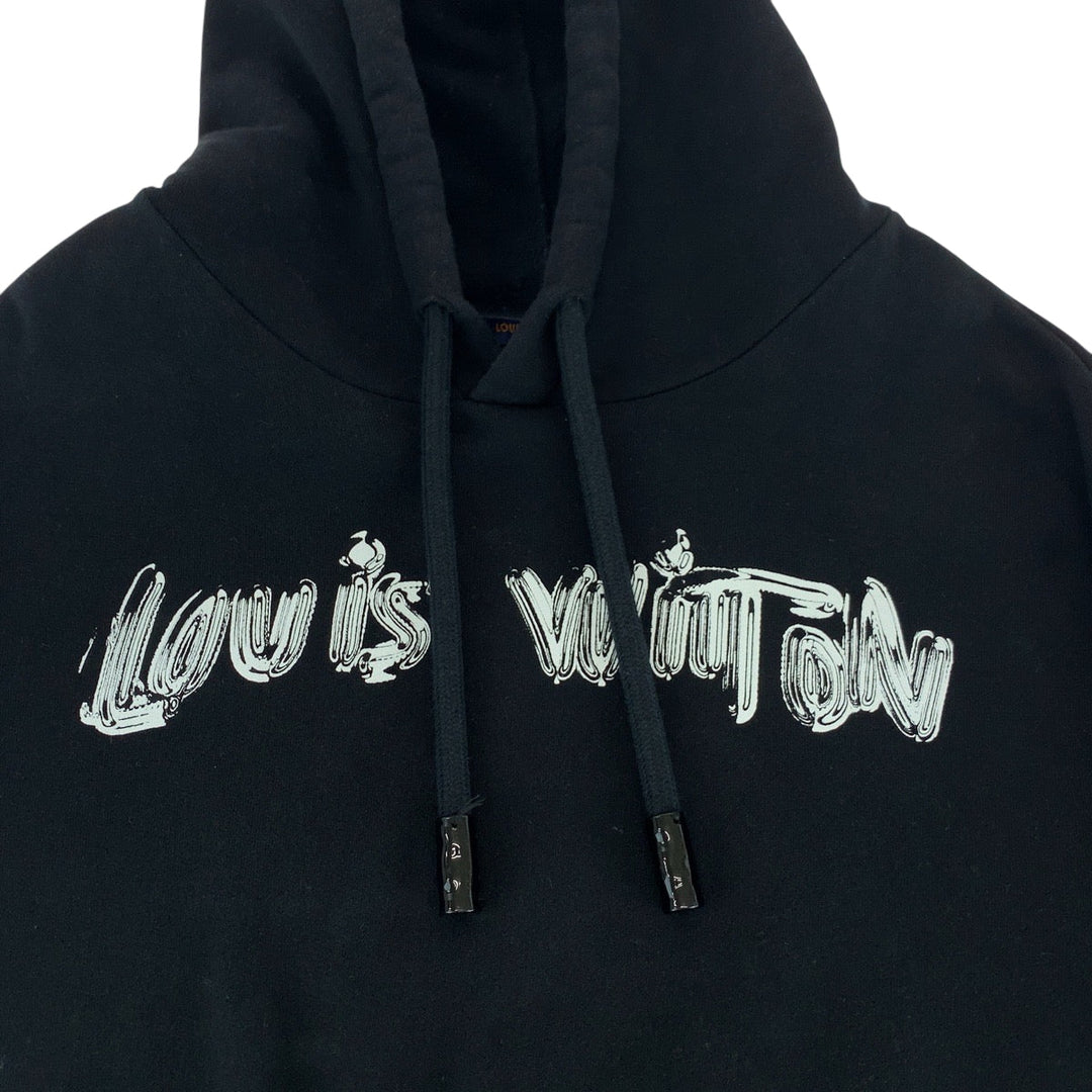LOUIS VUITTON Hoodie RM221 IHN HMY78W cotton black 1A9SVO logo graphic hoodie XXL