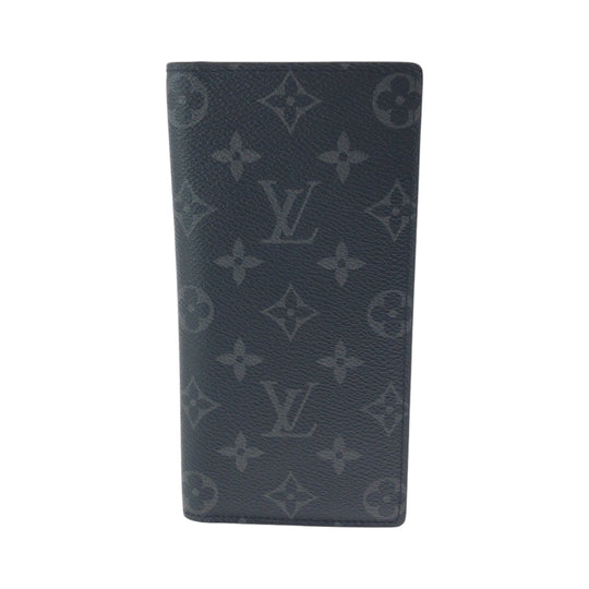 LOUIS VUITTON Long Wallet Purse M61697 PVC black Monogram Eclipse Portefeuille Braza